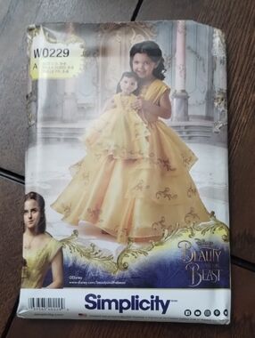 Simplicity Belle-Inspired Girls and Doll Costume Dress Sewing Pattern Size 3-8